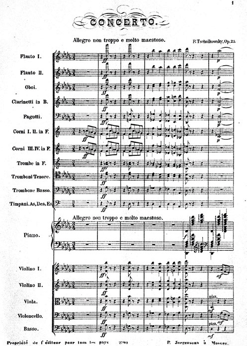 Tchaikovsky score foto